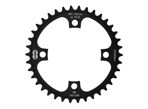 KMC Krankdrev 38T 104 BCD/4-arm 1/8 Wide Stål, slitesterkt sykkeldrev for single-speed, BMX, fixie og elsykkel.